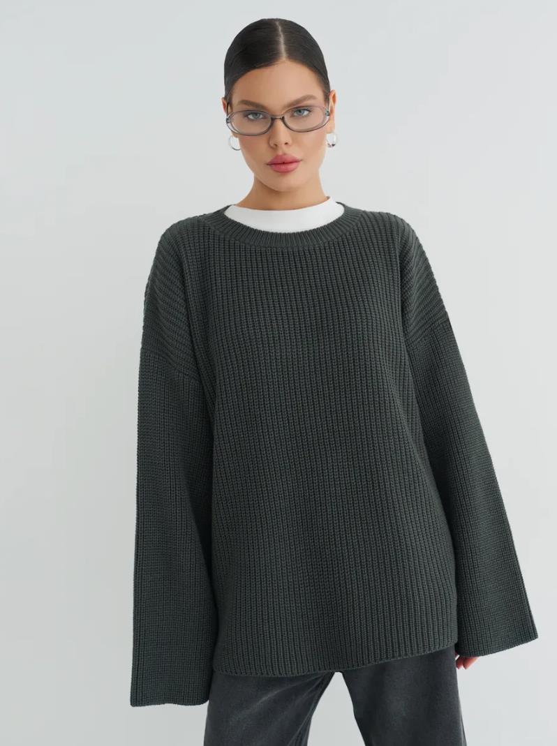 Pull oversize Douceur d'Hiver – Gris foncé