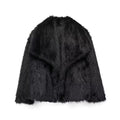 Manteau moelleux en fausse fourrure - Noir