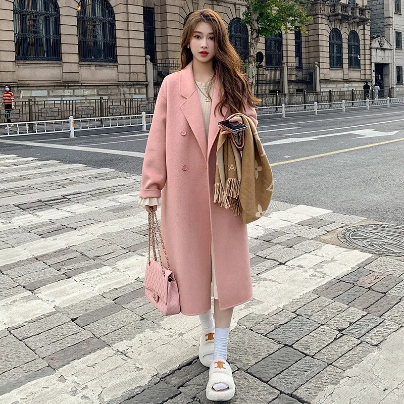 Manteau long oversize - Rose