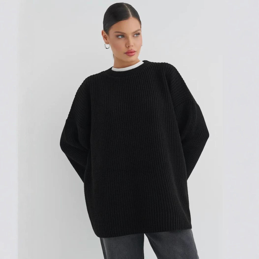 Pull oversize Douceur d'Hiver – Noir