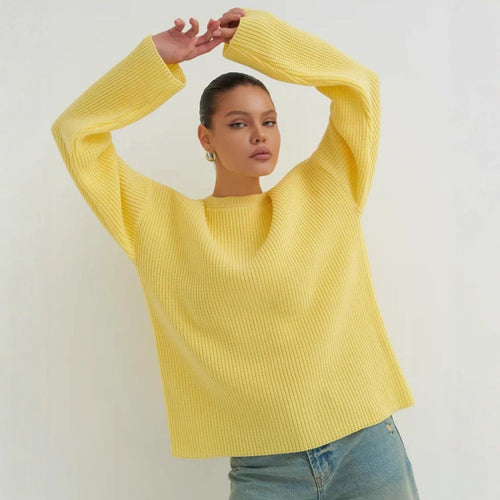 Pull oversize Douceur d'Hiver – Jaune clair